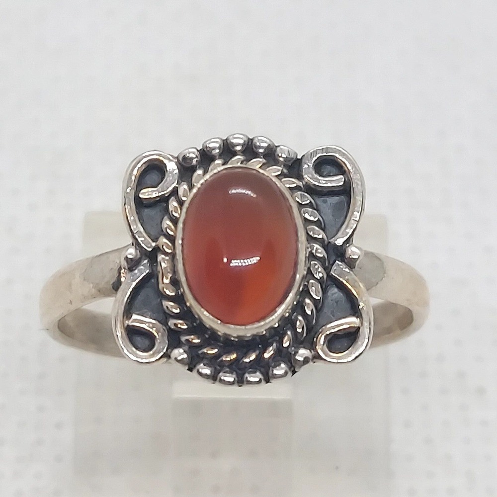 Ring 925‎ sterling silver carnelien size 6.25